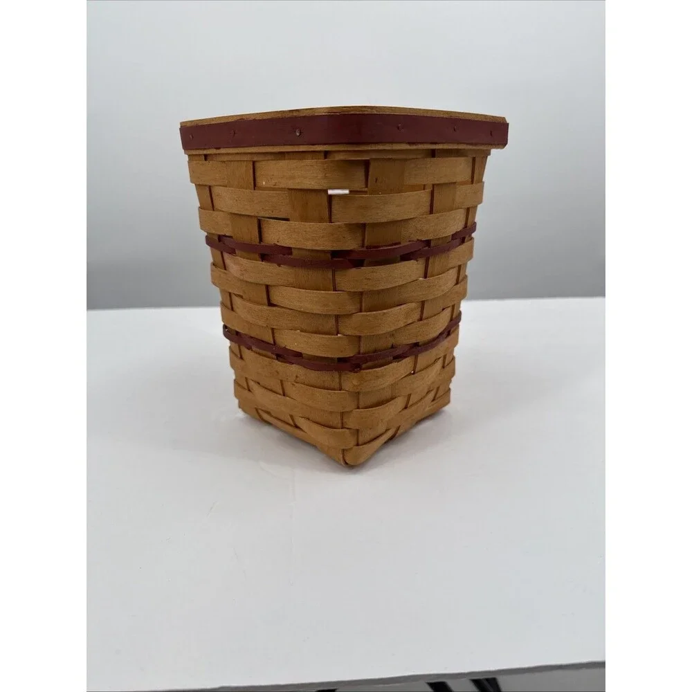 1996 Longaberger Medium Spoon Kitchen Basket Red Weave VTG Farmhouse Country